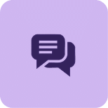 Icono de dos burbujas de chat superpuestas que simbolizan la comunicación, el diálogo o los mensajes directos.